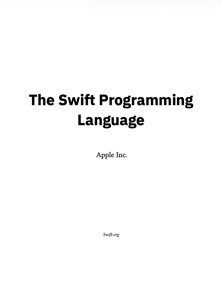The Swift Programming Language Apple Inc. Swift.org